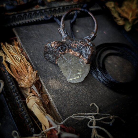 Electroformed Rutilated Quartz Pendant - Picture 6 of 7